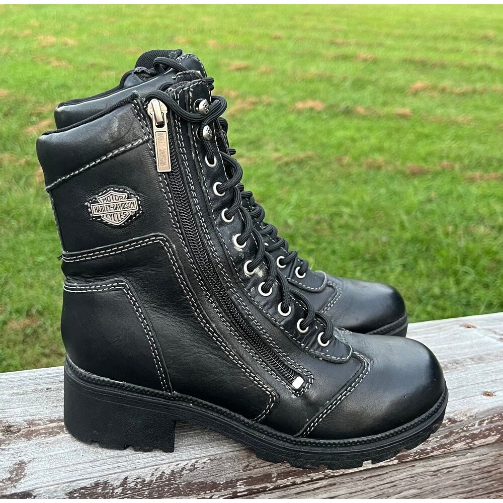 Harley-Davidson® Women's Tessa Lace-Up Side Zip Motorcycle Boots 85262 size 7